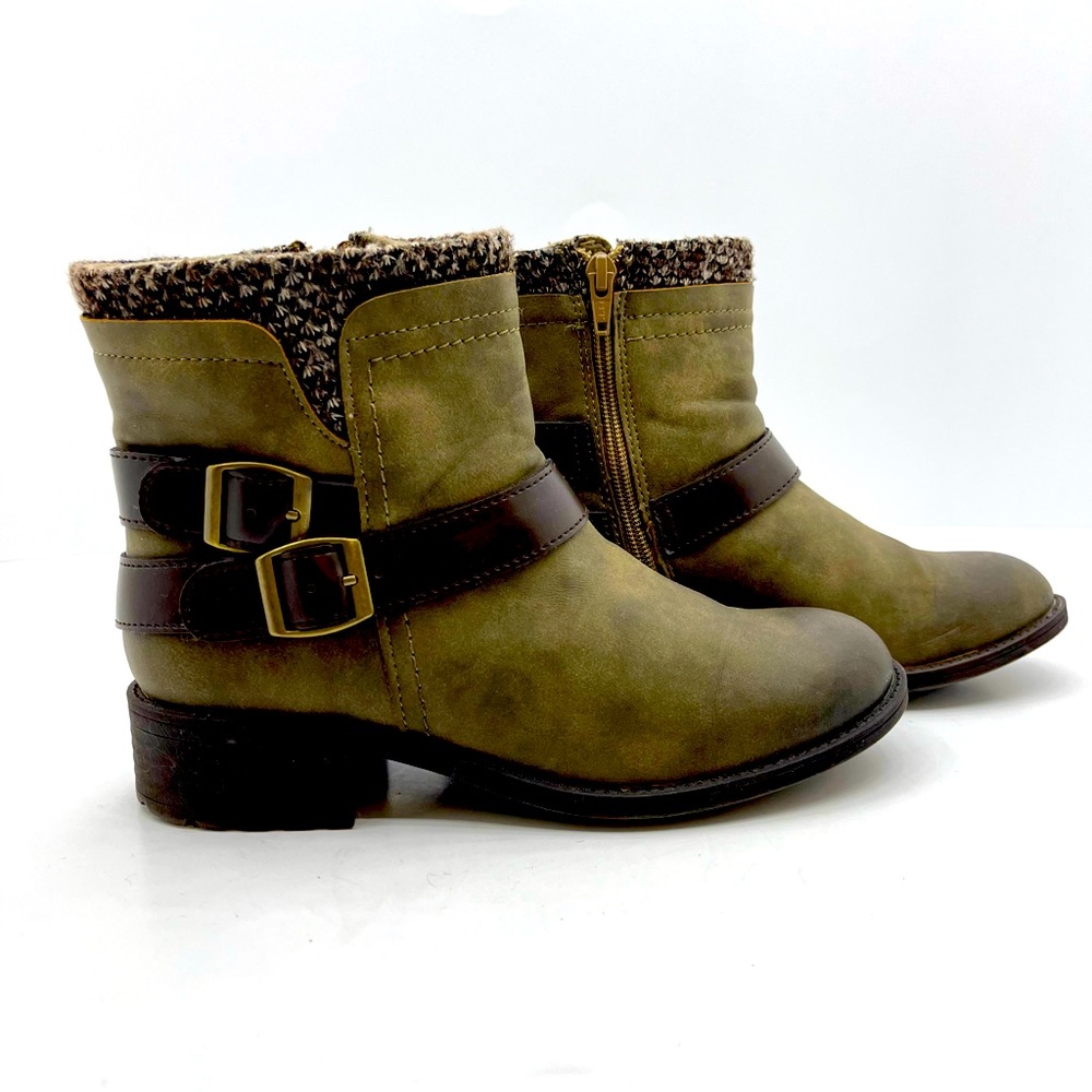 Earth Spirit Women’s Plaid Short Flat Ankle Boots Booties Size 7.5